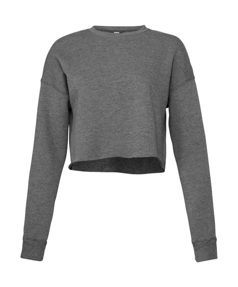 γυναικεία crop μακρυμάνικη μπλούζα σε χρώμα σκούρο γκρι