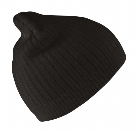 Delux Double Knit Cotton Beanie Hat Black