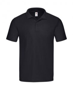 κοντομάνικο ανδρικό βαμβακερό πόλο μπλουζάκι σε χρώμα μαύρο με κουμπιά στον γιακά