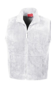 ανδρικό αμάνικο fleece με τσέπες και φερμουάρ σε χρώμα λευκό