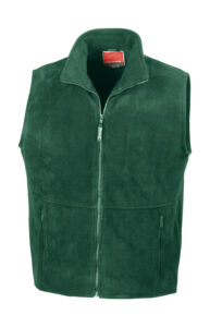 ανδρικό αμάνικο fleece με τσέπες και φερμουάρ σε χρώμα πράσινο