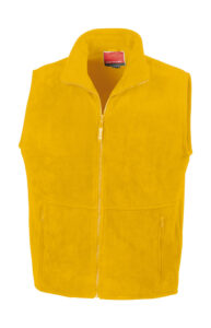 ανδρικό αμάνικο fleece με τσέπες και φερμουάρ σε χρώμα κίτρινο