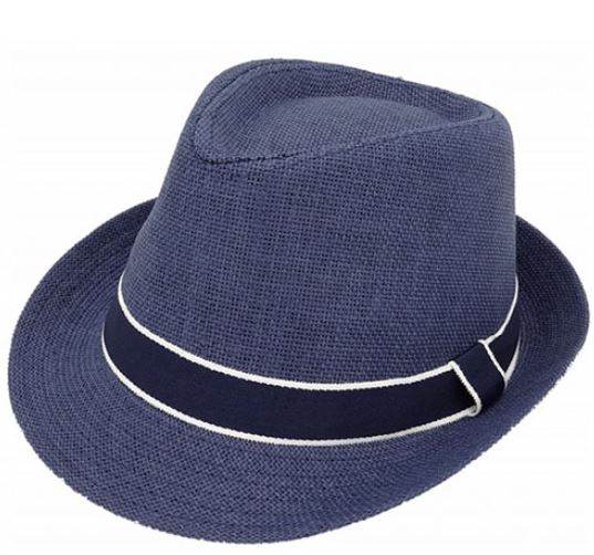 ψάθινο καπέλο καβουράκι μπλε με κορδέλα