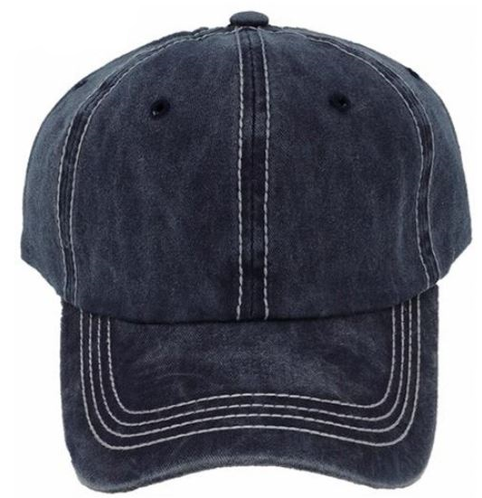 καπέλο τζόκει πετροπλυμένο με ραφές μπλε