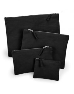 βαμβακερά τσαντάκια με φερμουάρ σε τέσσερα διαφορετικά μεγέθη σε χρώμα μαύρο