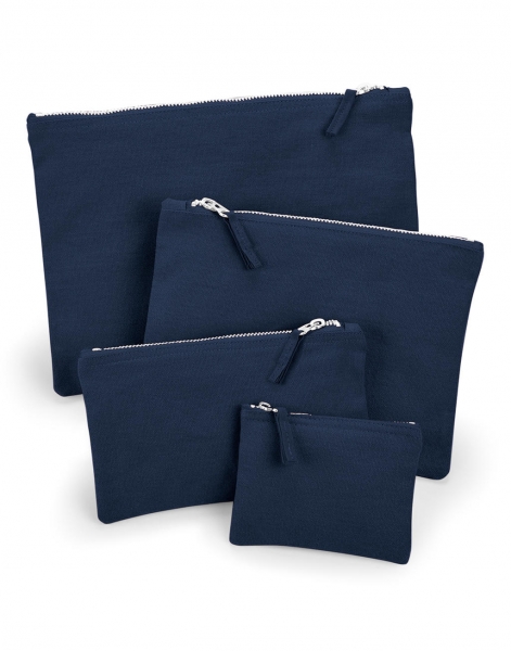βαμβακερά τσαντάκια με φερμουάρ σε τέσσερα διαφορετικά μεγέθη σε χρώμα μπλε σκούρο