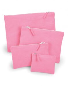 βαμβακερά τσαντάκια με φερμουάρ σε τέσσερα διαφορετικά μεγέθη σε χρώμα ροζ