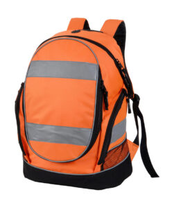τσάντα πλάτης ανακλαστική με πολλές θήκες σε χρώμα πορτοκαλί