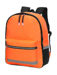 τσάντα πλάτης ανακλαστική με δύο θήκες σε χρώμα πορτοκαλί
