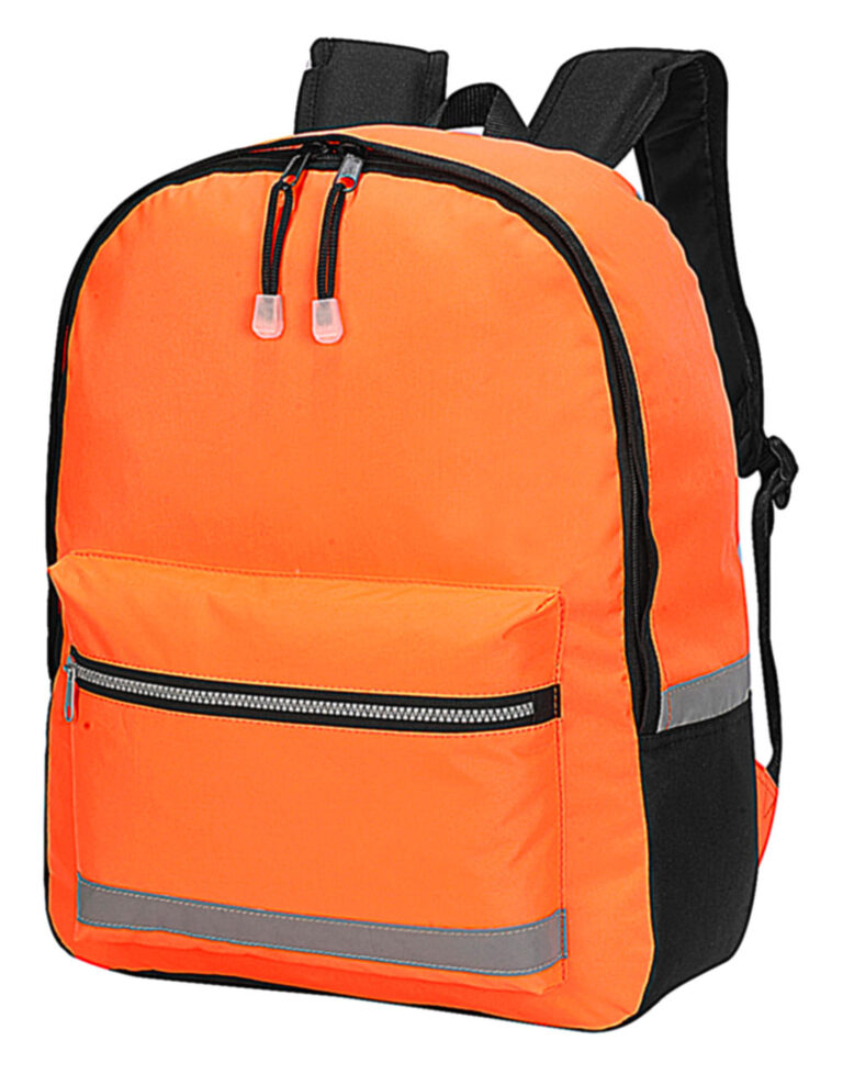 τσάντα πλάτης ανακλαστική με δύο θήκες σε χρώμα πορτοκαλί
