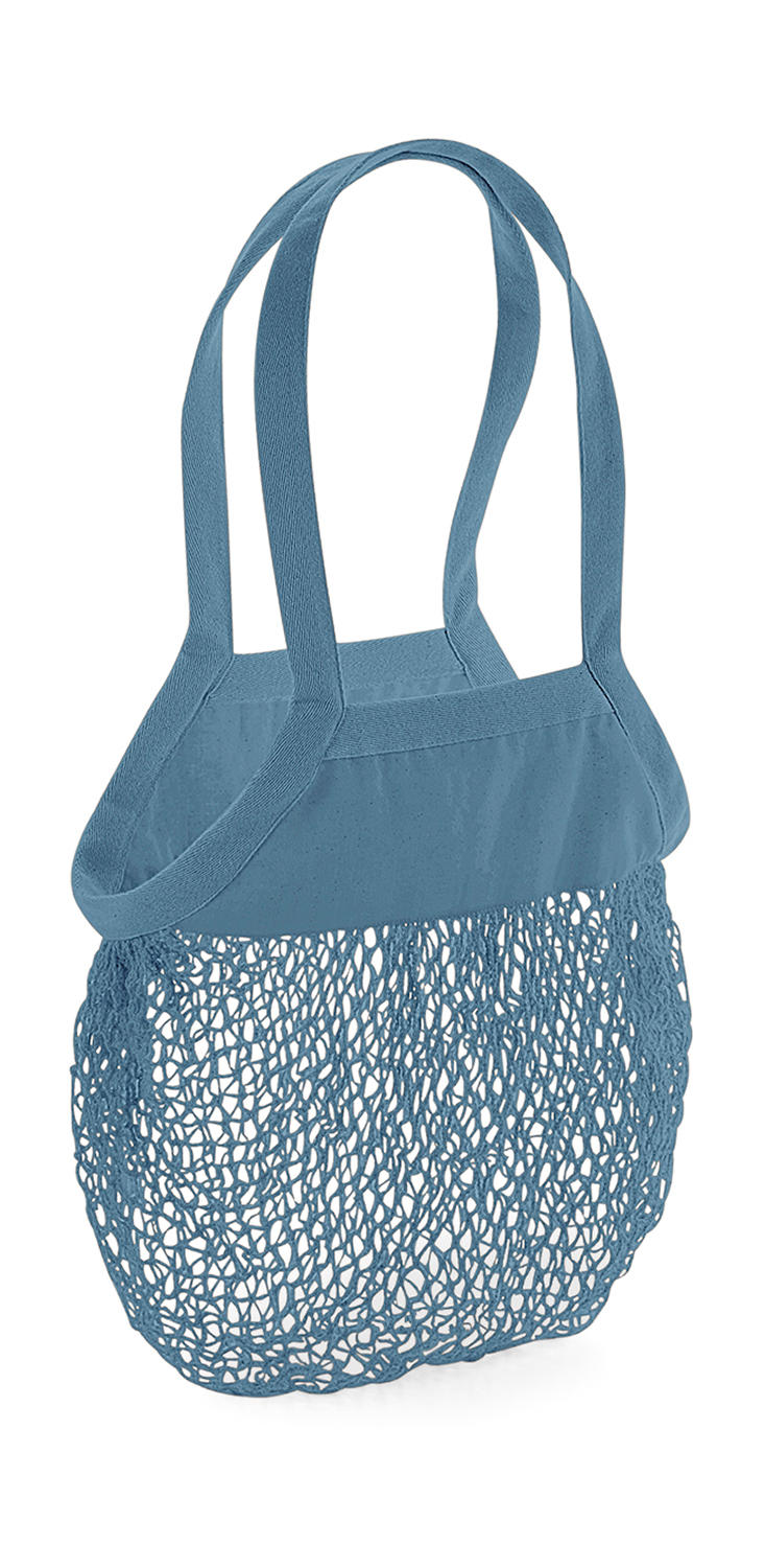τσάντα ώμου για ψώνια με δίχτυ σε χρώμα μπλε