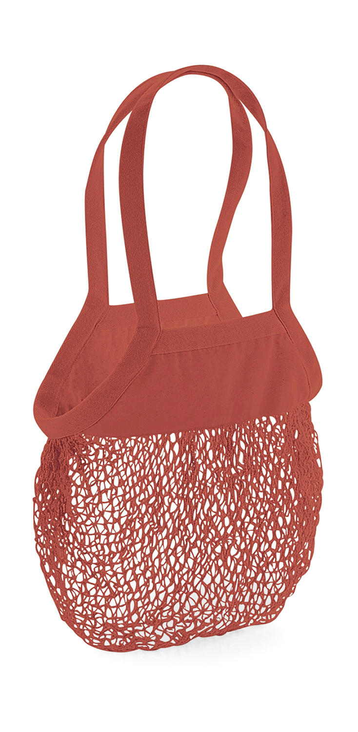 τσάντα ώμου για ψώνια με δίχτυ σε χρώμα κόκκινο
