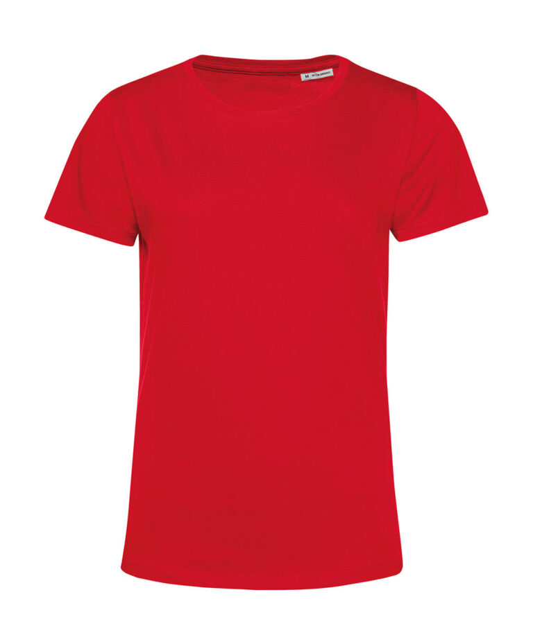 γυναικείο οργανικό κοντομάνικο μπλουζάκι σε χρώμα κόκκινο