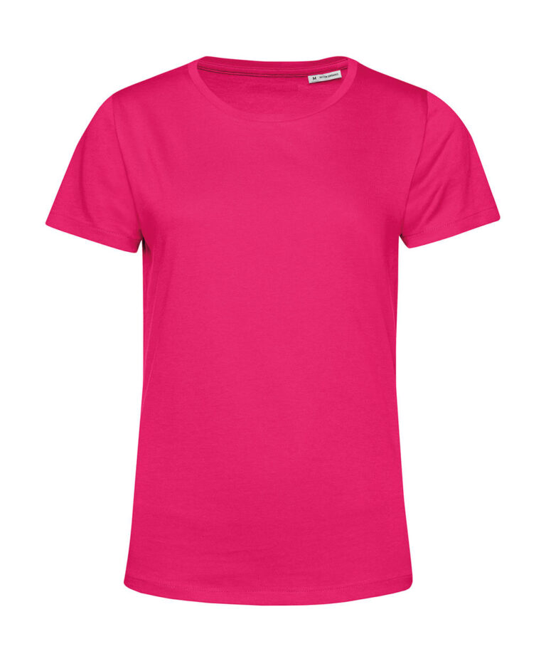 γυναικείο οργανικό κοντομάνικο μπλουζάκι σε χρώμα έντονο ροζ