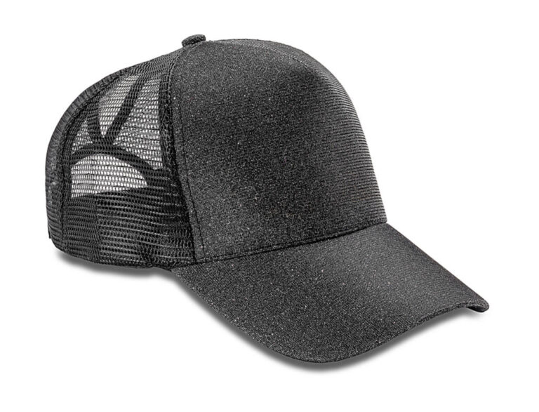 unisex καπέλο τζόκει ενηλίκων με δίχτυ σε χρώμα μαύρο με στρας