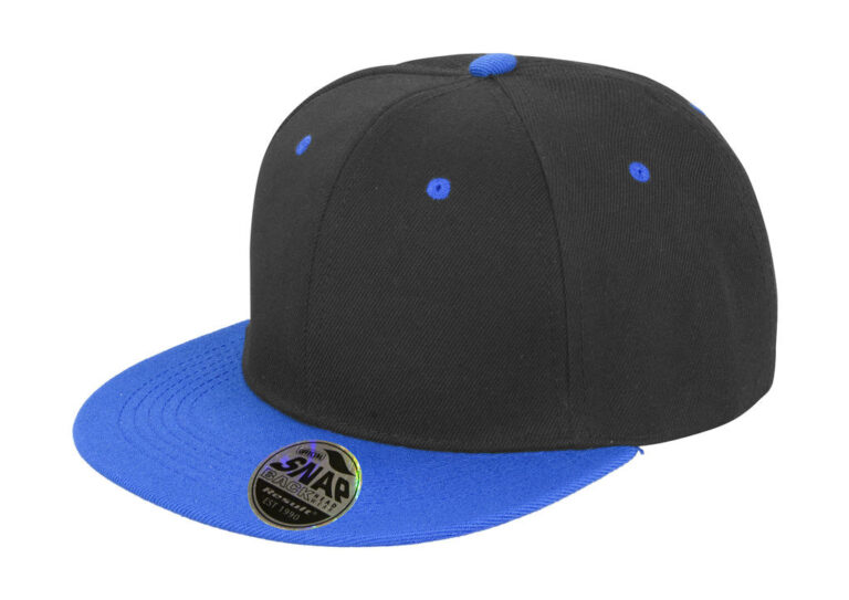 δίχρωμο καπέλο ενηλίκων snap back σε χρώματα μαύρο με γαλάζιο γείσο