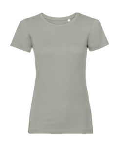 γυναικείο κοντομάνικο εφαρμοστό μπλουζάκι σε χρώμα απαλό γκρι