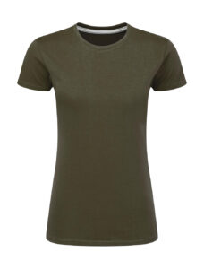 γυναικείο κοντομάνικο μπλουζάκι σε χρώμα λαδί