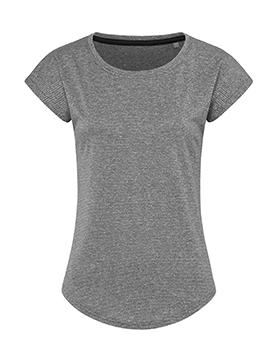 γυναικείο κοντομάνικο αθλητικό μπλουζάκι από ανακυκλωμένα υλικά σε χρώμα γκρι σκούρο