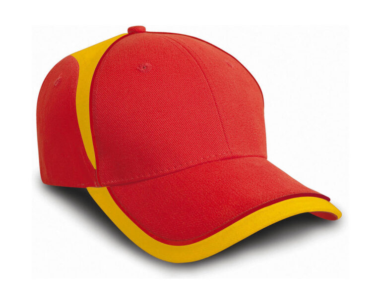 καπέλο unisex κόκκινο με λεπτομέρειες κίτρινες