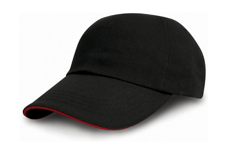 unisex καπέλο τζοκει μαύρο με μια γραμμή κόκκινη μπροστά