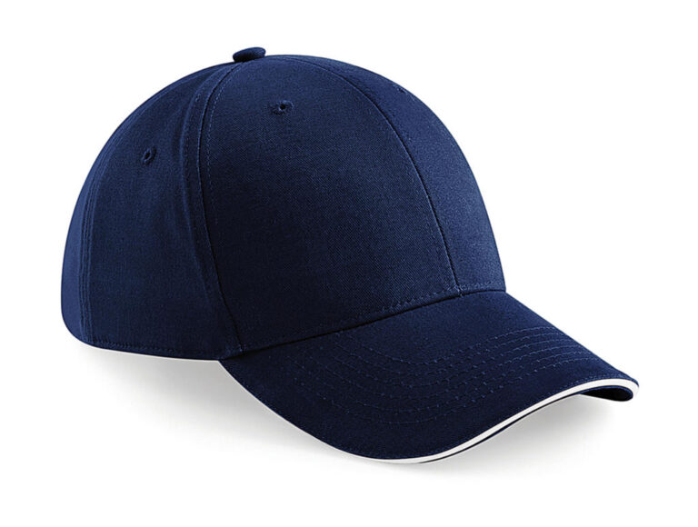 unisex καπέλο τζόκει ενηλίκων σκούρο μπλε με μια γραμμή λευκή στο γείσο