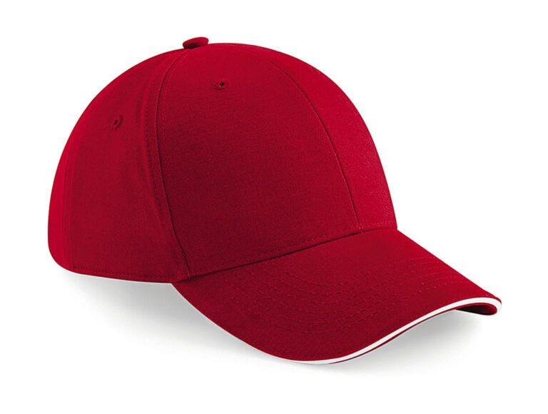 unisex καπέλο τζόκει ενηλίκων κόκκινο με μια γραμμή λευκή στο γείσο