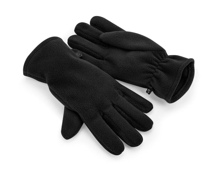 fleece γάντια με λάστιχο για καλύτερη εφαρμογή σε χρώμα μαύρο