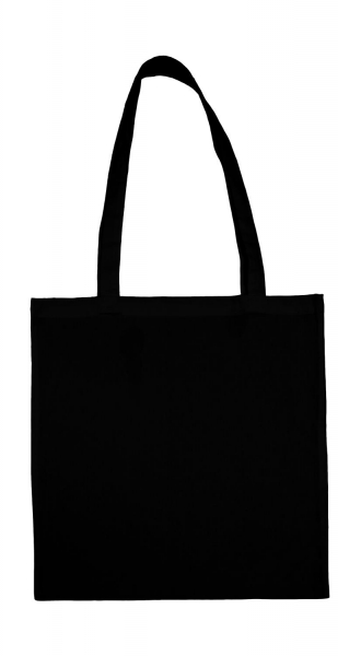 Βαμβακερή τσάντα ώμου για ψώνια με μακρυές λαβές σε χρώμα μαύρο
