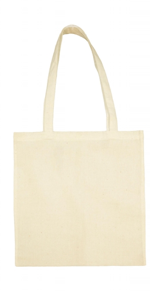 Βαμβακερή τσάντα ώμου για ψώνια με μακρυές λαβές σε χρώμα μπεζ