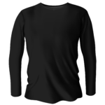 Ένα ανδρικό μακρυμάνικο μπλουζάκι μαύρο απο την μπροστινή μεριά