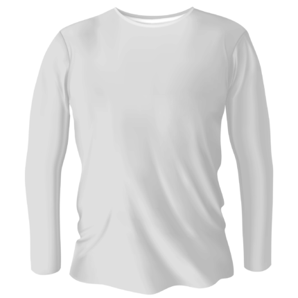Ένα ανδρικό μακρυμάνικο μπλουζάκι λευκό απο την μπροστινή μεριά