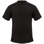 Ένα μαύρο ανδρικό κοντομάνικο μπλουζάκι από την μπροστινή μεριά