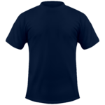 Ένα μπλε σκούρο ανδρικό κοντομάνικο μπλουζάκι από την μπροστινή μεριά