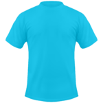 Ένα γαλάζιο ανδρικό κοντομάνικο μπλουζάκι από την μπροστινή μεριά