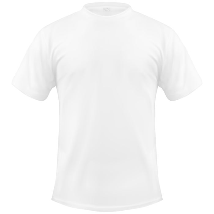 Ένα λευκό ανδρικό κοντομάνικο μπλουζάκι από την μπροστινή μεριά
