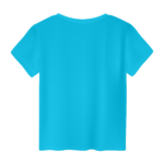 Ένα γαλάζιο παιδικό κοντομάνικο μπλουζάκι από την μπροστινή μεριά