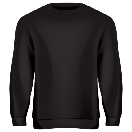 Ένα κολεγιακό ανδρικό μαύρο φούτερ μακρυμάνικο απο την μπροστινή μεριά