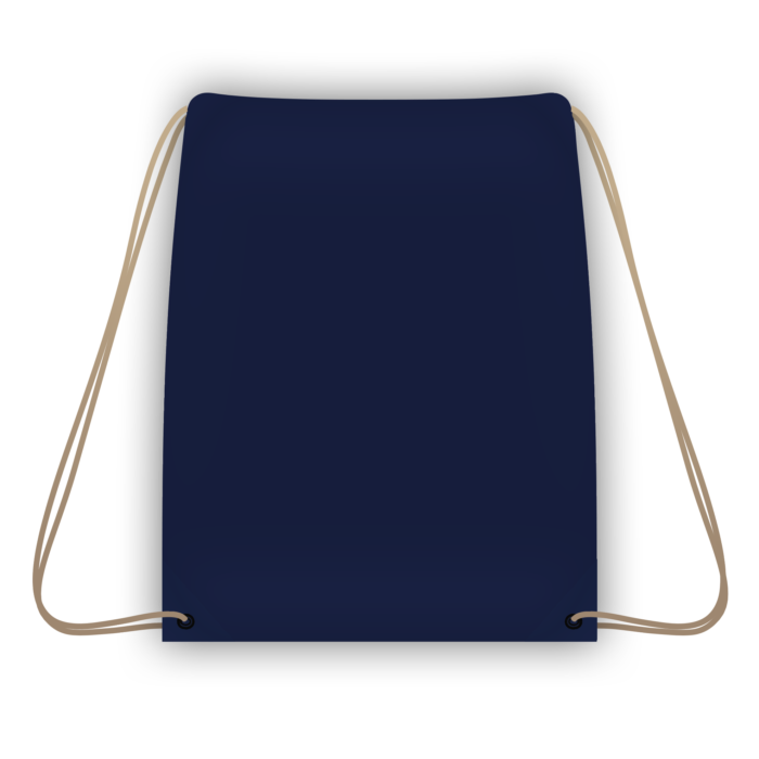 Αθλητική βαμβακερή τσάντα πλάτης σε σκούρο μπλε χρώμα με κορδόνια