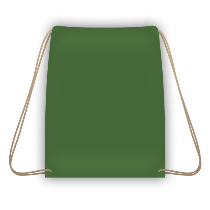Αθλητική βαμβακερή τσάντα πλάτης σε πράσινο χρώμα με κορδόνια