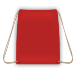Αθλητική βαμβακερή τσάντα πλάτης σε κόκκινο χρώμα με κορδόνια