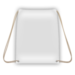 Αθλητική βαμβακερή τσάντα πλάτης σε λευκό χρώμα με κορδόνια